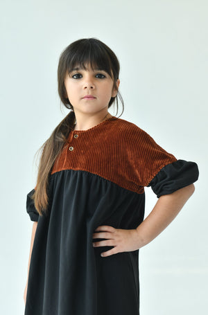 Victorian Maxi Dress Black/Rust