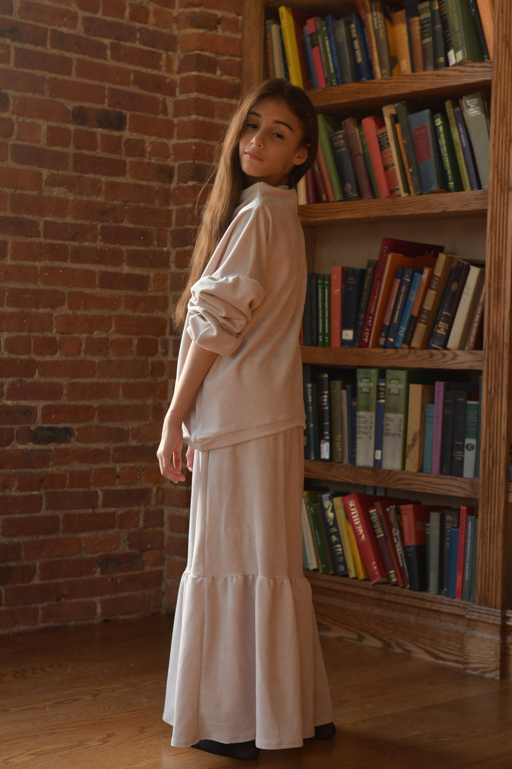 Top + Maxi Skirt in Dusty Pink